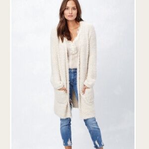 Love Stitch Long Buttery Soft Luxe Cardigan Pockets Large Chucky Cozy Sweater